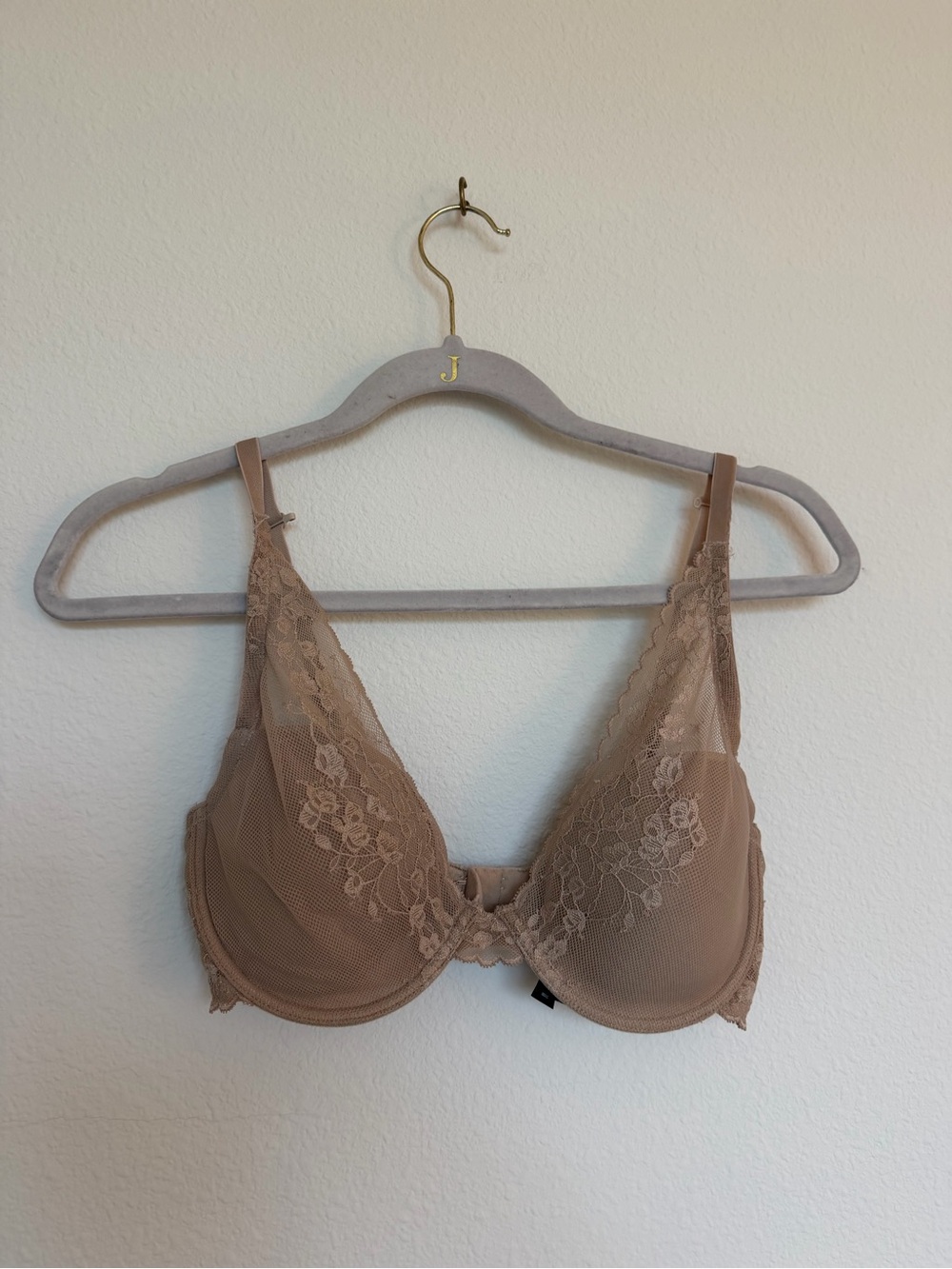 Natori Beige Lace Underwire Bra Size 32DD